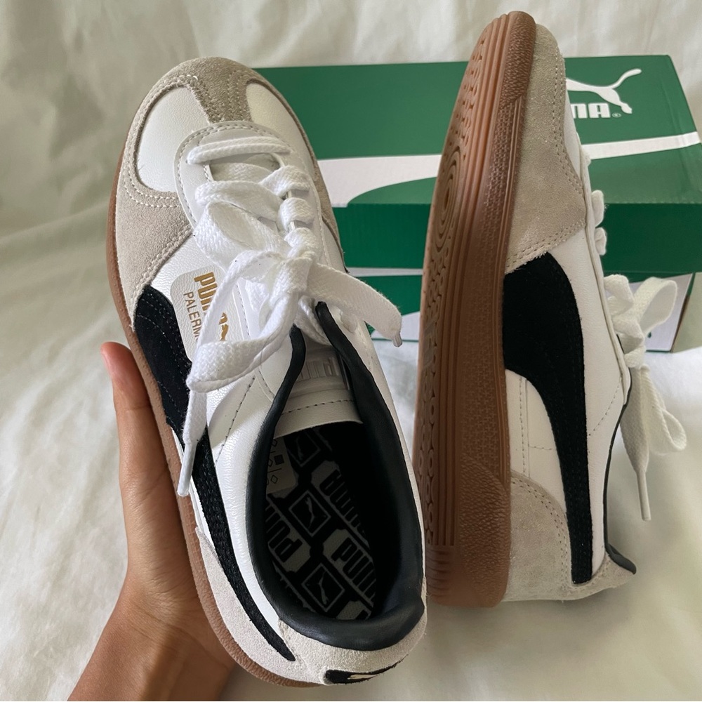Puma Palermo White and Black Sneakers - Picture 3 of 6